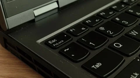 Esc button on black keyboard Stock Footage 242865435