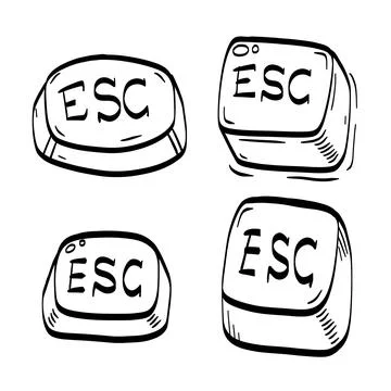 Esc Button Icon. Hand drawn Control key Stock Illustration
