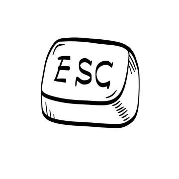 Esc Button Icon. Hand drawn Control key Stock Illustration