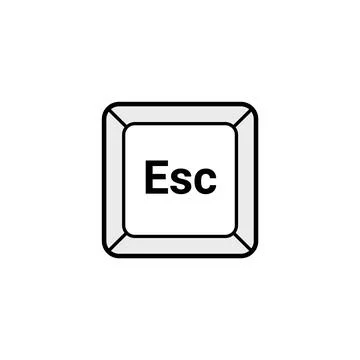 Esc button key vector icon. Escape keyboard logo computer cartoon illustration Stock Illustration
