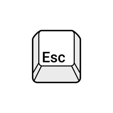 Esc button key vector icon. Escape keyboard logo computer cartoon illustration Illustrazione stock