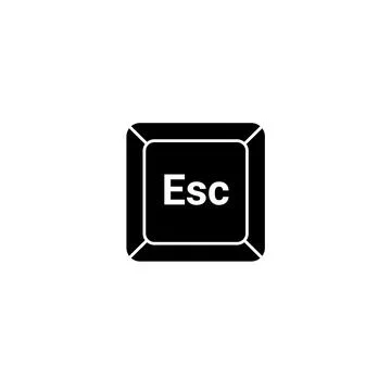 Esc button key vector icon. Escape keyboard logo computer cartoon illustration Illustrazione stock