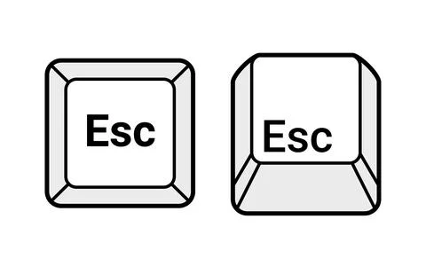 Esc button key vector icon. Escape keyboard logo computer cartoon illustration Illustrazione stock