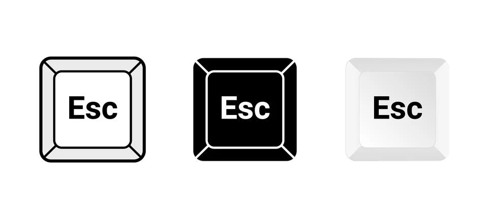 Esc button key vector icon. Escape keyboard logo computer cartoon illustration Stock Illustration