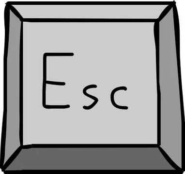 Esc key on the keyboard Stockillustratie