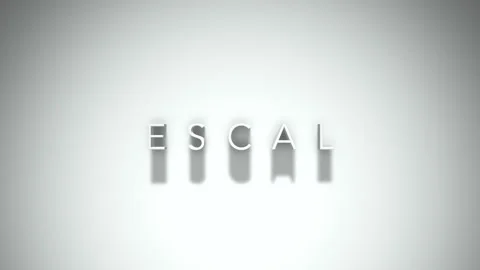 Escal 3D title animation with shadows on a white background Stock Footage 297205414