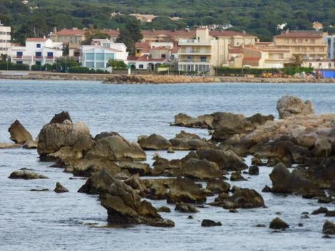 Escala, coastal village in Costa Brava. Girona,Catalonia.Spain Stock Photos