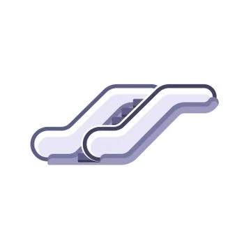 Escalate vector icon sign. Elevator mall symbol, escalator ladder icon Stock Illustration