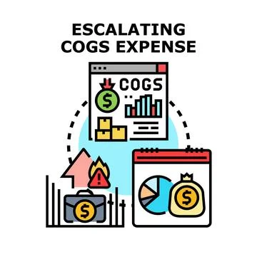Escalating cogs expense vector concept calculating profit Stock-Illustration
