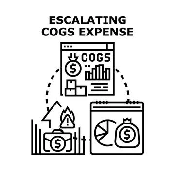 Escalating cogs expense vector concept calculating profit Stock-Illustration
