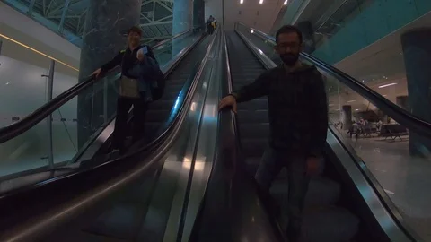 Escalator 100fpss Stock Footage 128784233
