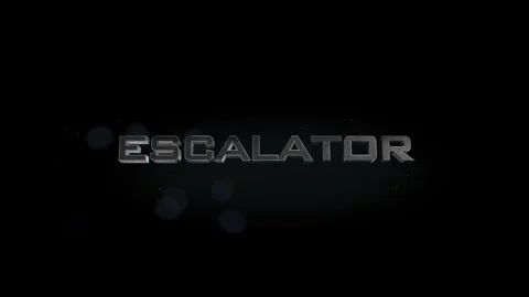 Escalator 3D title metal text on black alpha channel background Stock Footage 256943023