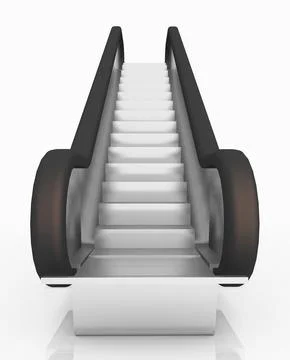 Escalator against a white background Stock Illustration