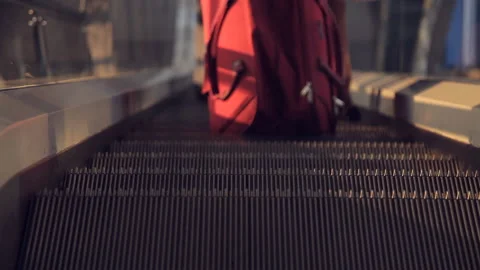 The escalator at the airport Stock Footage 99263861