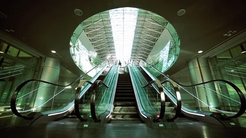 Escalator at the airport Stock Footage 113550208