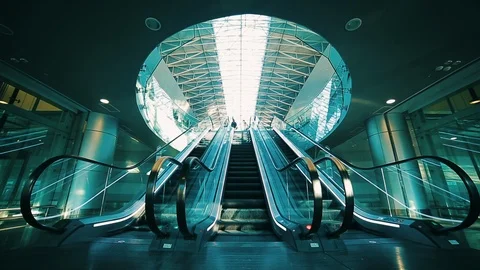 Escalator at the airport Stock Footage 113550945