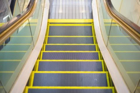 An escalator almost to the floor Stock Photos