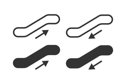 Escalator up and down icon. Elevator symbol. Sign electronic stairway vector. Stock Illustration
