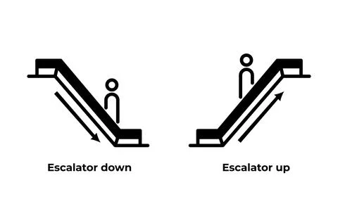 Escalator up and down icon vector sign Ilustración de archivo