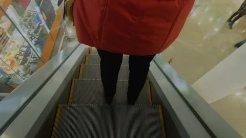 Escalator and shopping Stock Footage 98554241