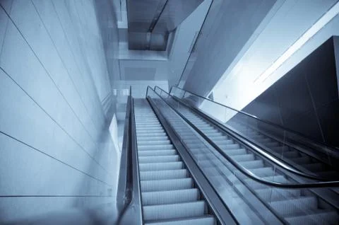 Escalator architecture Stock Photos