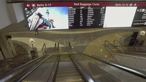 Escalator  To Baggage Claim Video stock 104841719