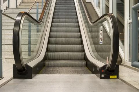 An escalator in the building Stock Photos