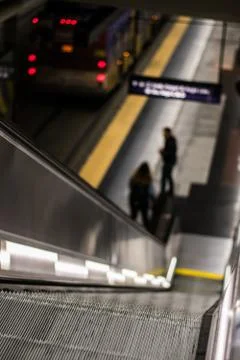 Escalator to Bus Station Stock Photos