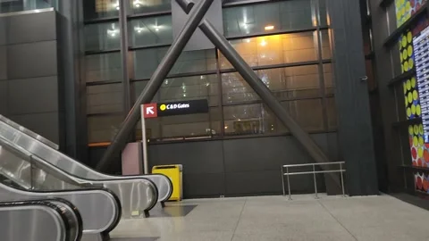 Escalator C and D Gates Airport Seattle Washington Stock Footage 234910250
