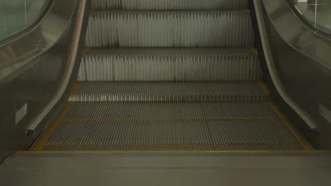 Escalator Descending To Bottom Floor Stock Footage 118614625