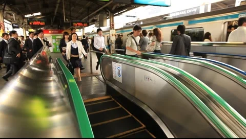 Escalator down 2 Stock Footage 981372