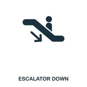 Escalator Down icon. Line style icon design. UI. Illustration of escalator down Illustrazione stock