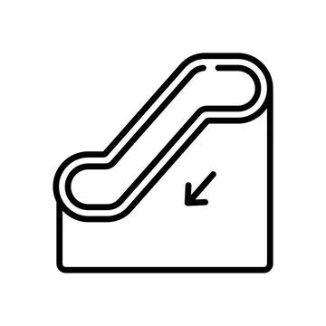 Escalator Down Icon for Public Transportation, Shopping Malls, and Accessib.. Stock Illustration