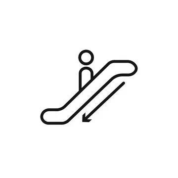 Escalator down icon vector set collection for web Stock Illustration