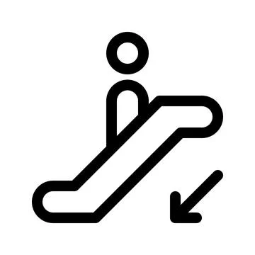 Escalator down line icon. Vector graphics. Stock Illustration