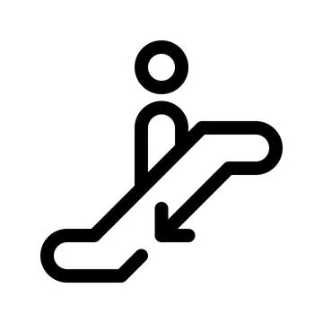 Escalator down line icon. Vector graphics. Stock Illustration