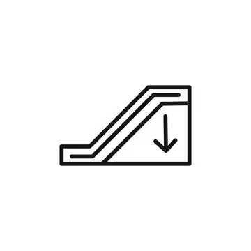 Escalator down logo sign vector outline Stock Illustration