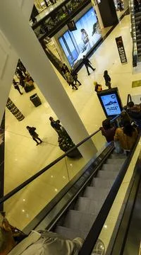 Escalator down Stock Photos