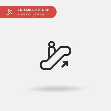 Escalator Down Simple vector icon. Illustration symbol design template for we Stock Illustration