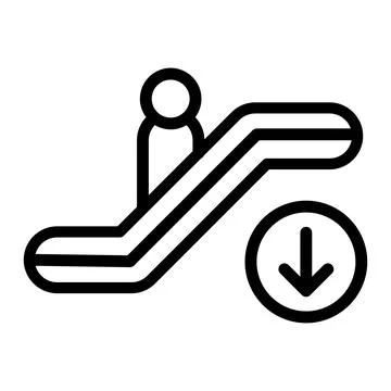 Escalator down Vector Icon Design Illustration Stock Illustration