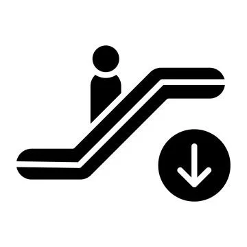 Escalator down Vector Icon Design Illustration Stock Illustration