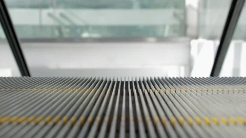 Escalator downstairs down Stock Footage 98676487
