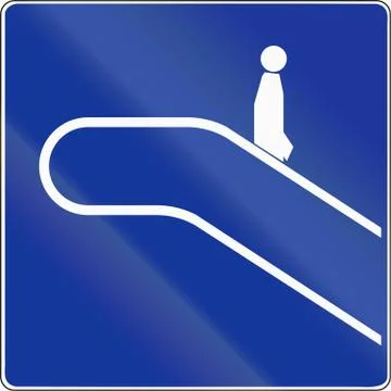Escalator Downwards In Poland Stock Illustration