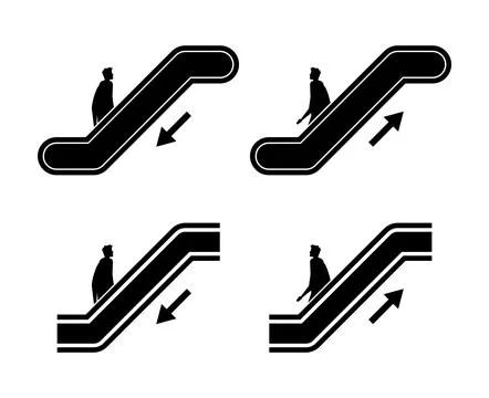 Escalator elevator icon. Up and down escalator Stock Illustration