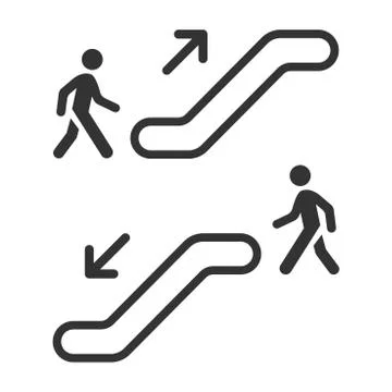 Escalator elevator icon. Vector illustration. Business concept escalator pict Stock Illustration