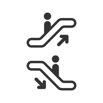 Escalator elevator icon. Vector illustration. Business concept escalator pict Stock Illustration