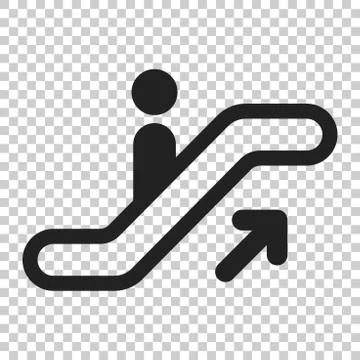 Escalator elevator icon. Vector illustration on isolated transparent backgrou Stock Illustration
