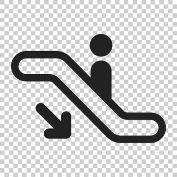 Escalator elevator icon. Vector illustration on isolated transparent backgrou Stock Illustration