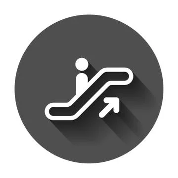 Escalator elevator icon. Vector illustration with long shadow. Business conce Illustrazione stock