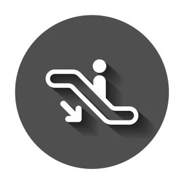Escalator elevator icon. Vector illustration with long shadow. Business conce Illustrazione stock